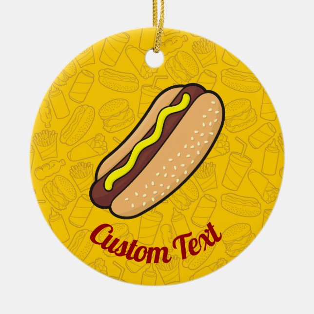 Hotdog Keramik Ornament (Vorne)