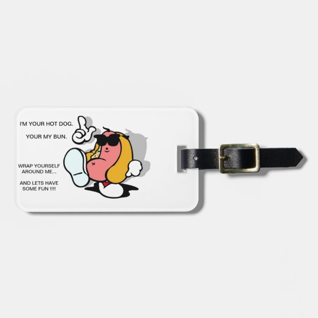 HOTDOG LUGGAGE TAG GEPÄCKANHÄNGER (Vorderseite horizontal)