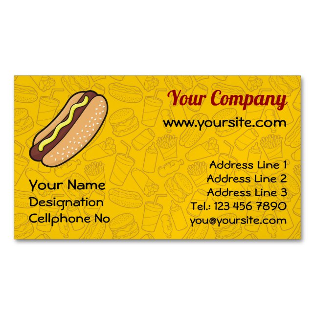 Hotdog Magnetische Visitenkarte (Vorderseite)