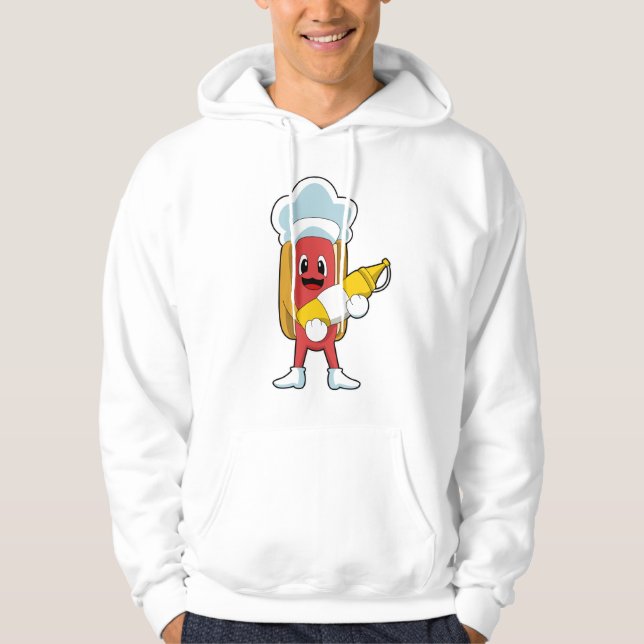 Hotdog mit Senf Hoodie (Vorderseite)