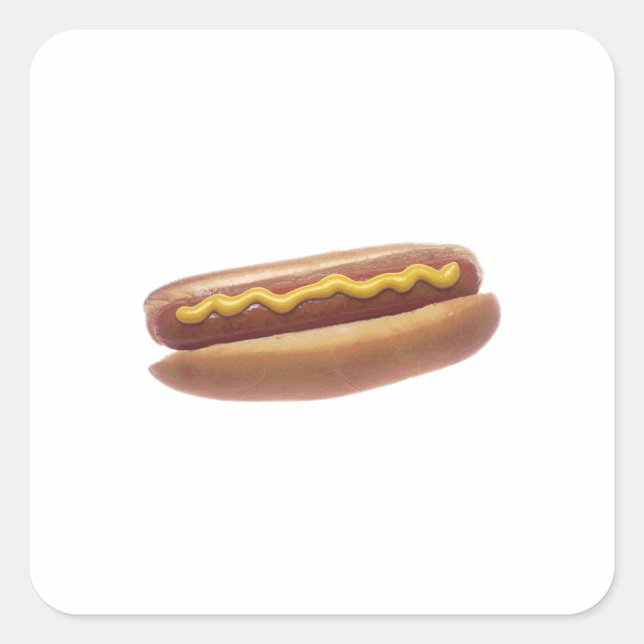 Hotdog Quadratischer Aufkleber (Vorderseite)