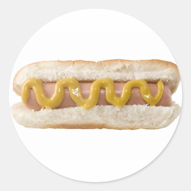 hotdog runder aufkleber (Vorderseite)