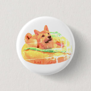Hotdog Shiba Abzeichen Button