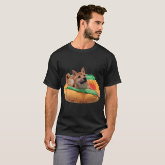Hotdog Shiba Shirt-Schwarzes T-Shirt