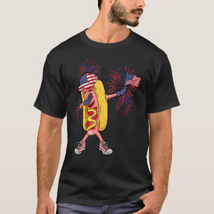 Hotdog Sonnenbrille Amerikanische Flagge USA 4. Ju T-Shirt
