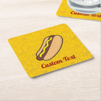 Hotdog-Square-Paper-Untersetzer
