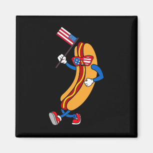 Hotdog sungles American Flag USA Funny 4. Juli Magnet