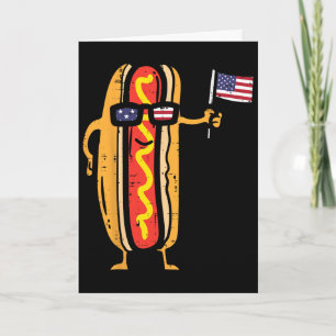 Hotdog Sungles Amerikanische Flagge Usa Lustig 4. Karte