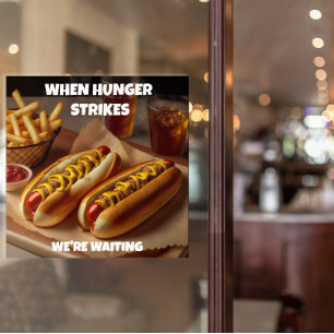 Hotdogs Pommes Frites Getränk Restaurant Anzeige a Poster