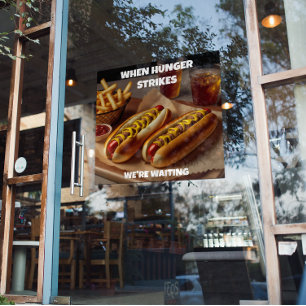 Hotdogs Pommes Frites Getränk Restaurant Anzeige a Poster