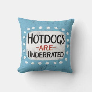 Hotdogs sind untergewichtig Throw Pillow Kissen