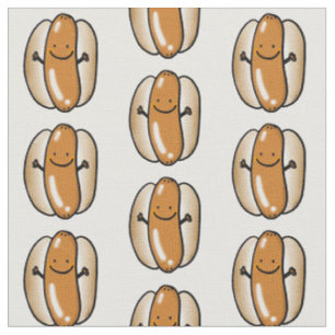 Hotdogwurst des Cartoongrills Stoff