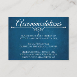 Hotel Accommodation Cards Moderne blaue Marine Begleitkarte