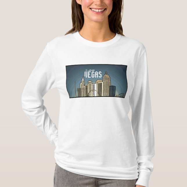 Hotel-Ansicht Las Vegas New York künstlerischer T-Shirt (Vorderseite)