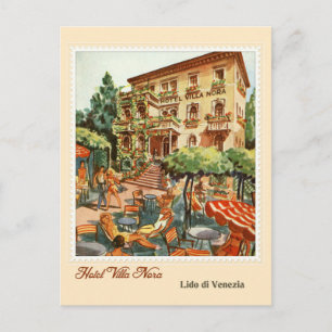 Hotel-Anzeige Lido Venezia (Venice Beach) Italien Postkarte