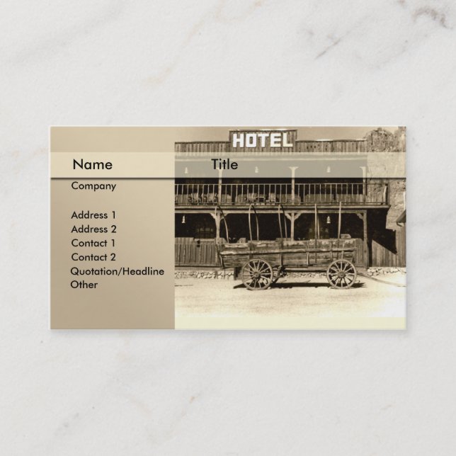 Hotel \ Bett - und - Frühstück \ Herberge Visitenkarte (Vorderseite)