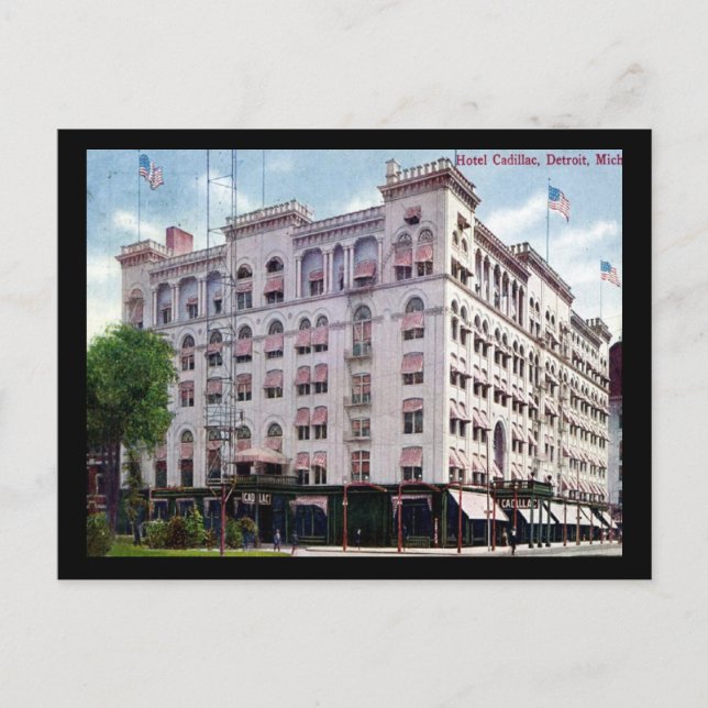 Hotel Cadillac, Detroit 1909 Vintag Postkarte (Vorderseite)