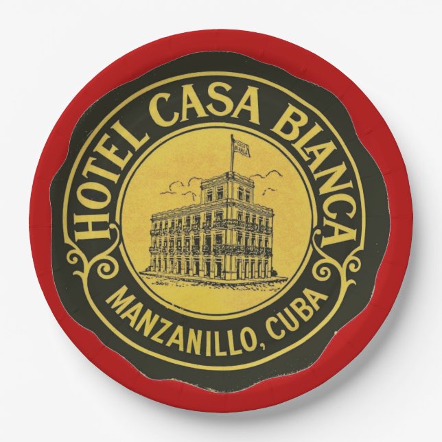 Hotel Casa Blanca Pappteller (Vorderseite)