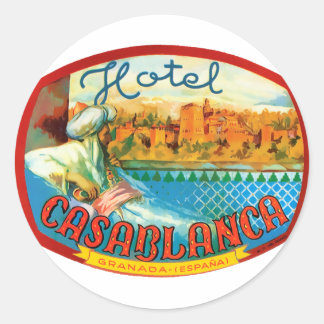 Hotel Casablanca Runder Aufkleber