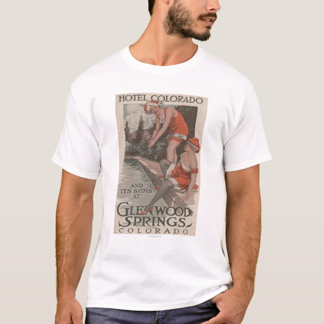 Hotel Colorado u. Bad-Plakat T-Shirt (Vorderseite)