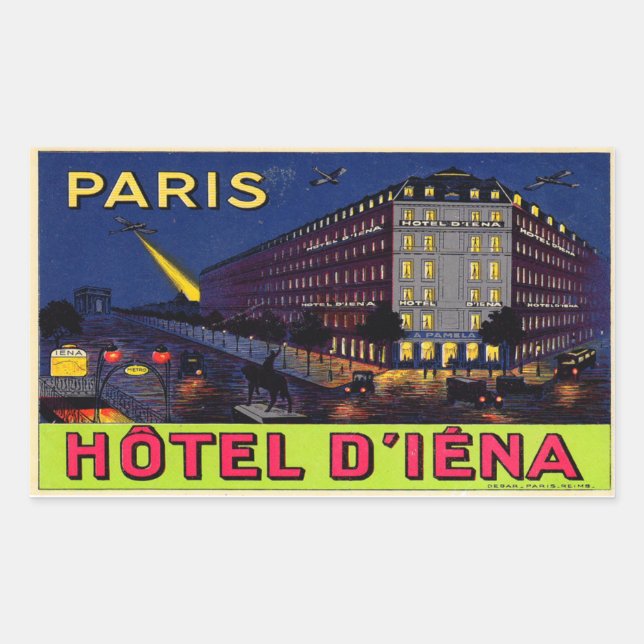 Hotel d’Iéna Rechteckiger Aufkleber (Vorderseite)