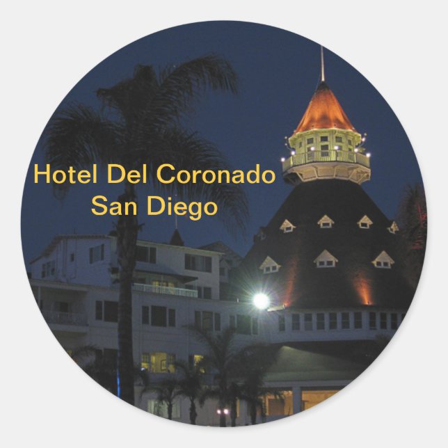 Hotel Del Coronado San Diego Runder Aufkleber (Vorderseite)