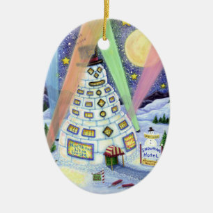 HOTEL FUNNY SNOWMAN, NORDLICHKEITEN UND PENGUINEN KERAMIK ORNAMENT