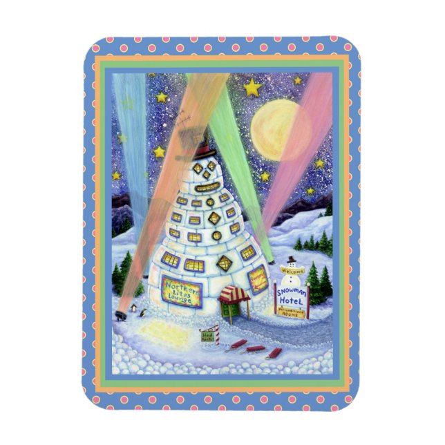 HOTEL FUNNY SNOWMAN, NORDLICHKEITEN UND PENGUINEN MAGNET (Vertikal)