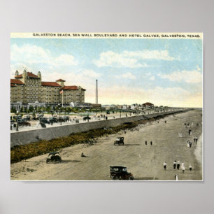 Hotel Galvez, Galveston, Texas 1924 Vintage Poster