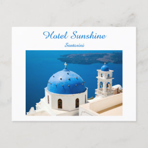 Hotel Greece Church Santorini blauer Foto und Text Postkarte