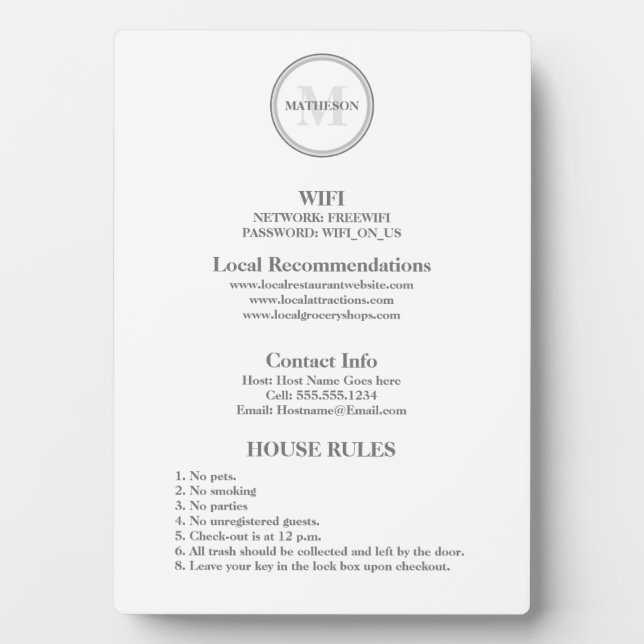  Hotel Guest Wifi and rules hospitality Business  Fotoplatte (Vorderseite)