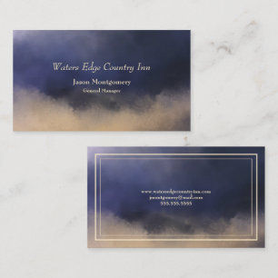 Hotel, Inn, Wasser, Country Inn, Blue Visitenkarte