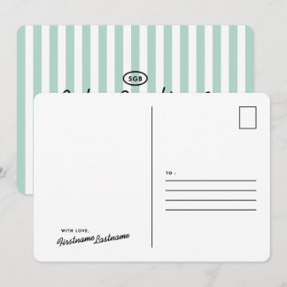 Hotel-Inspiriert Stripes Luxe Postcard Stationery Einladung