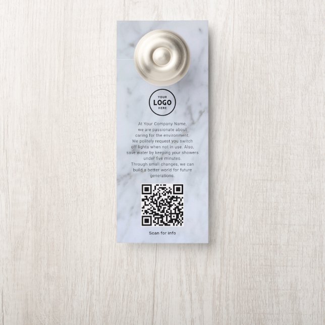 Hotel-Logo-QR-Code-Gästeinformations-Türhänger Türanhänger (Auf Knauf)
