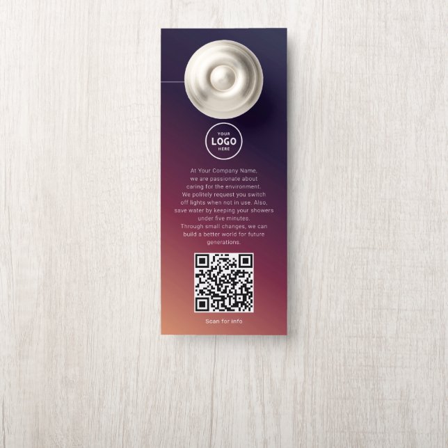 Hotel-Logo-QR-Code-Gästeinformations-Türhänger Türanhänger (Auf Knauf)