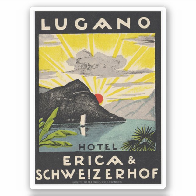 Hotel Lugano Italien Aufkleber (Vorderseite)