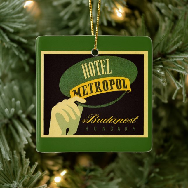 Hotel Metropol Budapest Ungarn Bellhop Hat Keramikornament (Baum)