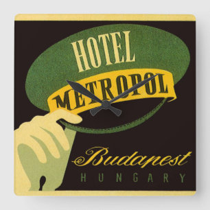 Hotel Metropol Budapest Ungarn Bellhop Hat Quadratische Wanduhr