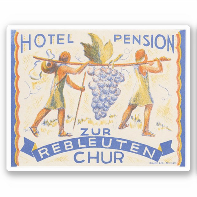 Hotel Pension Schweiz Aufkleber (Vorderseite)