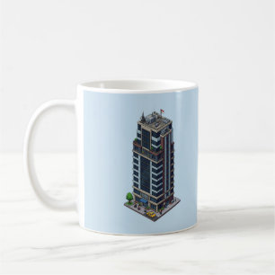 Hôtel Pixel Isométrique Tour de la Ville Mug