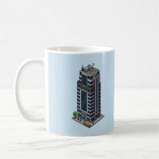Hôtel Pixel Isométrique Tour de la Ville Mug