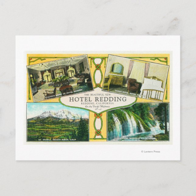 Hotel Redding Räume Ausblicke mit Landschaftlichen Postkarte (Vorderseite)