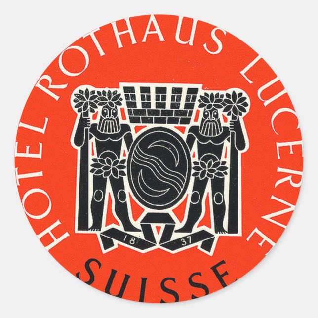 Hotel Rothaus Luzern Schweiz Aufkleber für Reisen (Vorderseite)