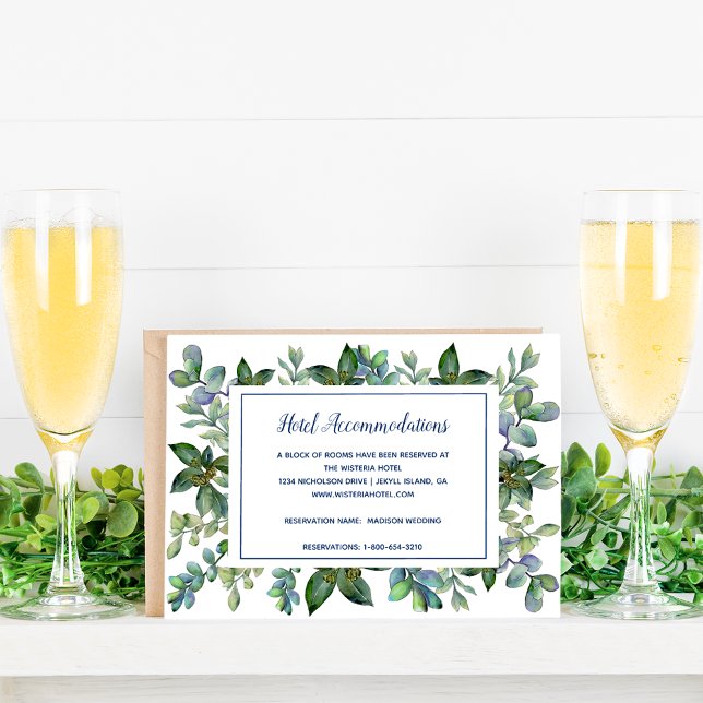 Hotel Simple Greenery Wedding Begleitkarte (Von Creator hochgeladen)