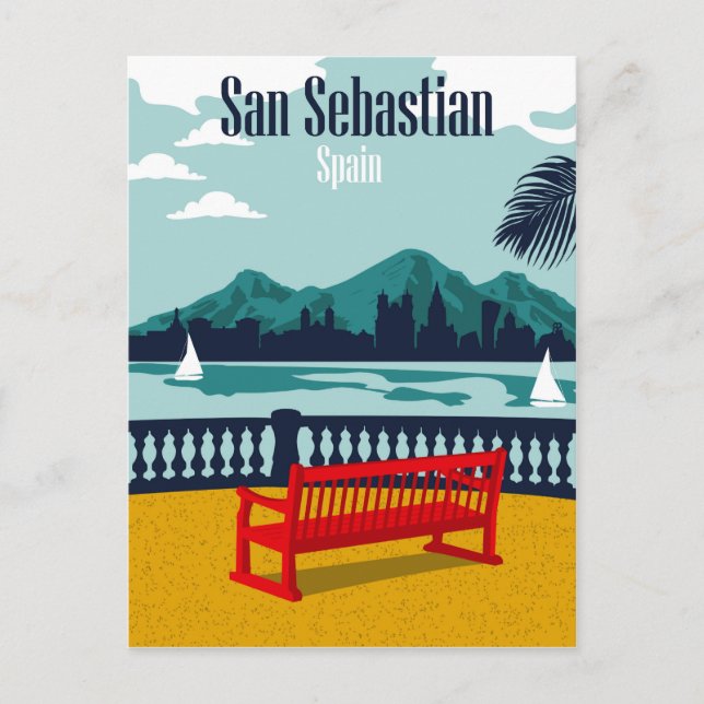 Hotel Terrace in San Sebastian, Spanien Postkarte (Vorderseite)