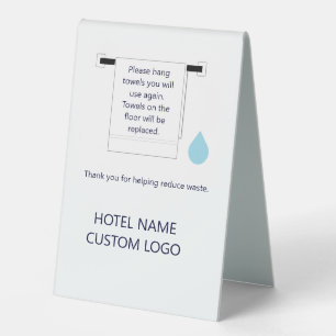 Hotel Towel Water Conservation Sign Tischaufsteller