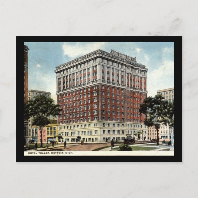 Hotel Tuller, Detroit 1917 Vintag Postkarte (Vorderseite)