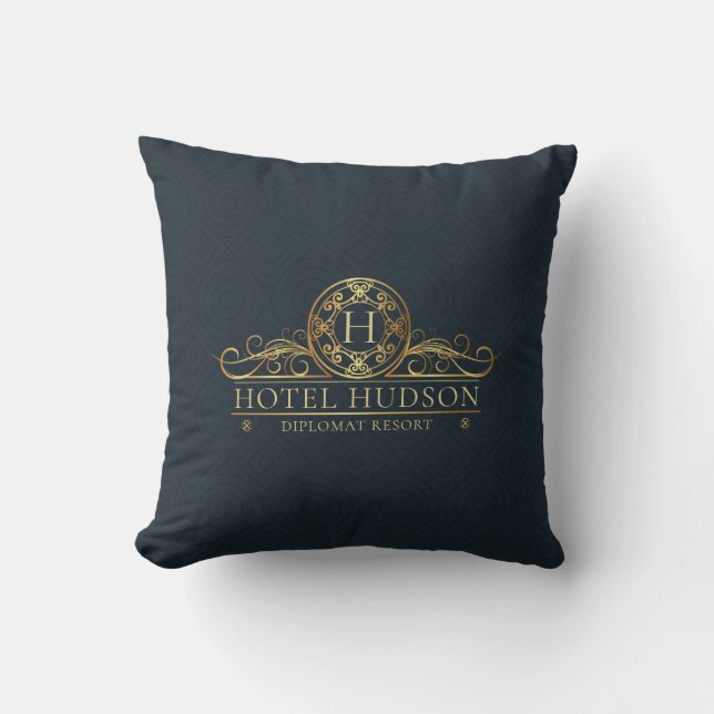 Hoteldekoration Luxus Blue Gold Kissen (Vorderseite)