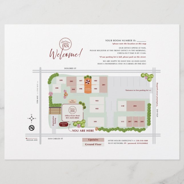 Hotelgrundkarte / Kundenspezifische Gestaltung Flyer (Vorne)