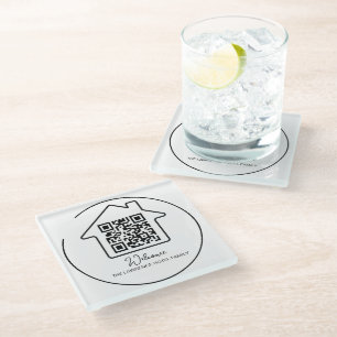 Hotelwarming-Geschenk   Personalisierter QR-Code f Glasuntersetzer